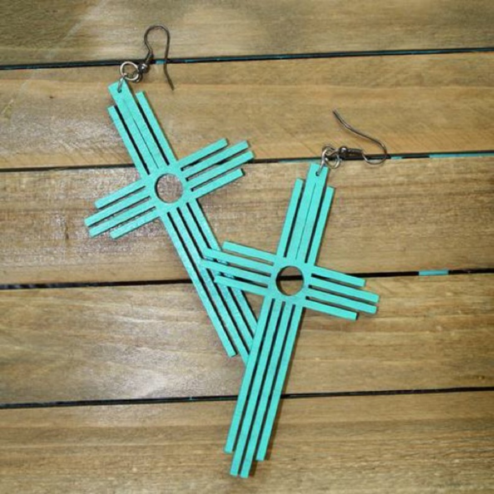 Turquoise Cross Earrings